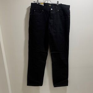 Lee 34x30 Black Regular Fit Straight Leg Denim Pants